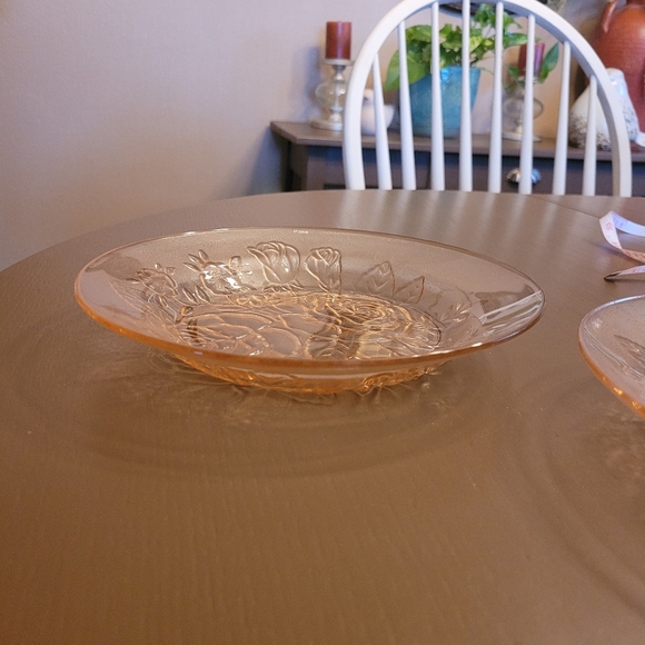 Firna Pink Floral Glass Bowls (2) - Picture 2 of 4
